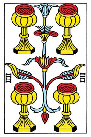 Significado da carta Quatro de Copas - Tarot Grátis no Tarot Center Carta Quatro de Copas no Tarot Center - Tarot Grátis