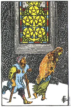 Significado da carta Cinco de Ouros - Tarot Grátis no Tarot Center Carta Cinco de Ouros no Tarot Center - Tarot Grátis