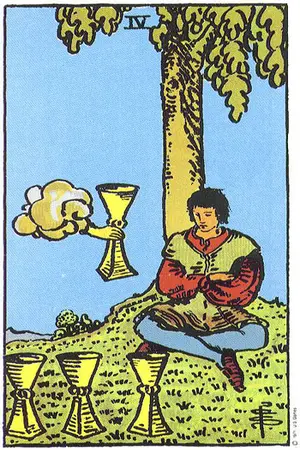 Significado da carta Quatro de Copas - Tarot Grátis no Tarot Center Carta Quatro de Copas no Tarot Center - Tarot Grátis