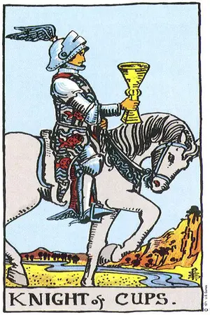 Significado da carta Cavaleiro de Copas - Tarot Grátis no Tarot Center Carta Cavaleiro de Copas no Tarot Center - Tarot Grátis