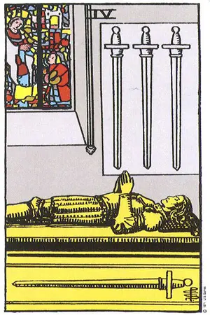 Significado da carta Quatro de Espadas - Tarot Grátis no Tarot Center Carta Quatro de Espadas no Tarot Center - Tarot Grátis
