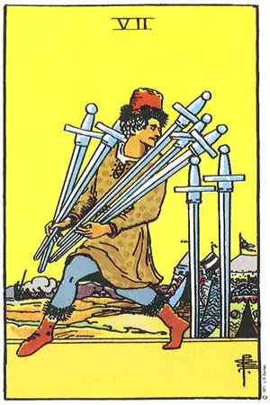 Significado da carta Sete de Espadas - Tarot Grátis no Tarot Center Carta Sete de Espadas no Tarot Center - Tarot Grátis
