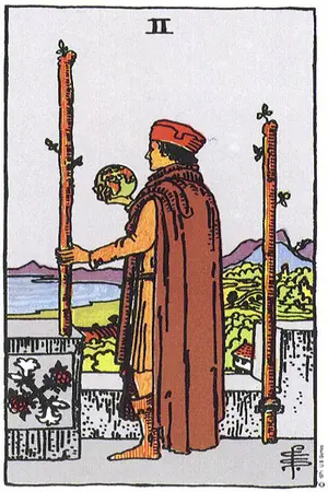 Significado da carta Dois de Paus - Tarot Grátis no Tarot Center Carta Dois de Paus no Tarot Center - Tarot Grátis