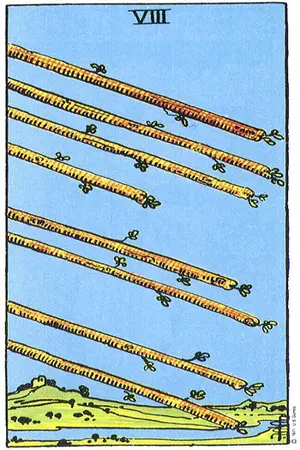 Significado da carta Oito de Paus - Tarot Grátis no Tarot Center Carta Oito de Paus no Tarot Center - Tarot Grátis