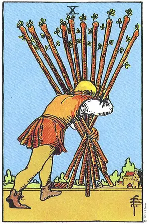 Significado da carta Dez de Paus - Tarot Grátis no Tarot Center Carta Dez de Paus no Tarot Center - Tarot Grátis